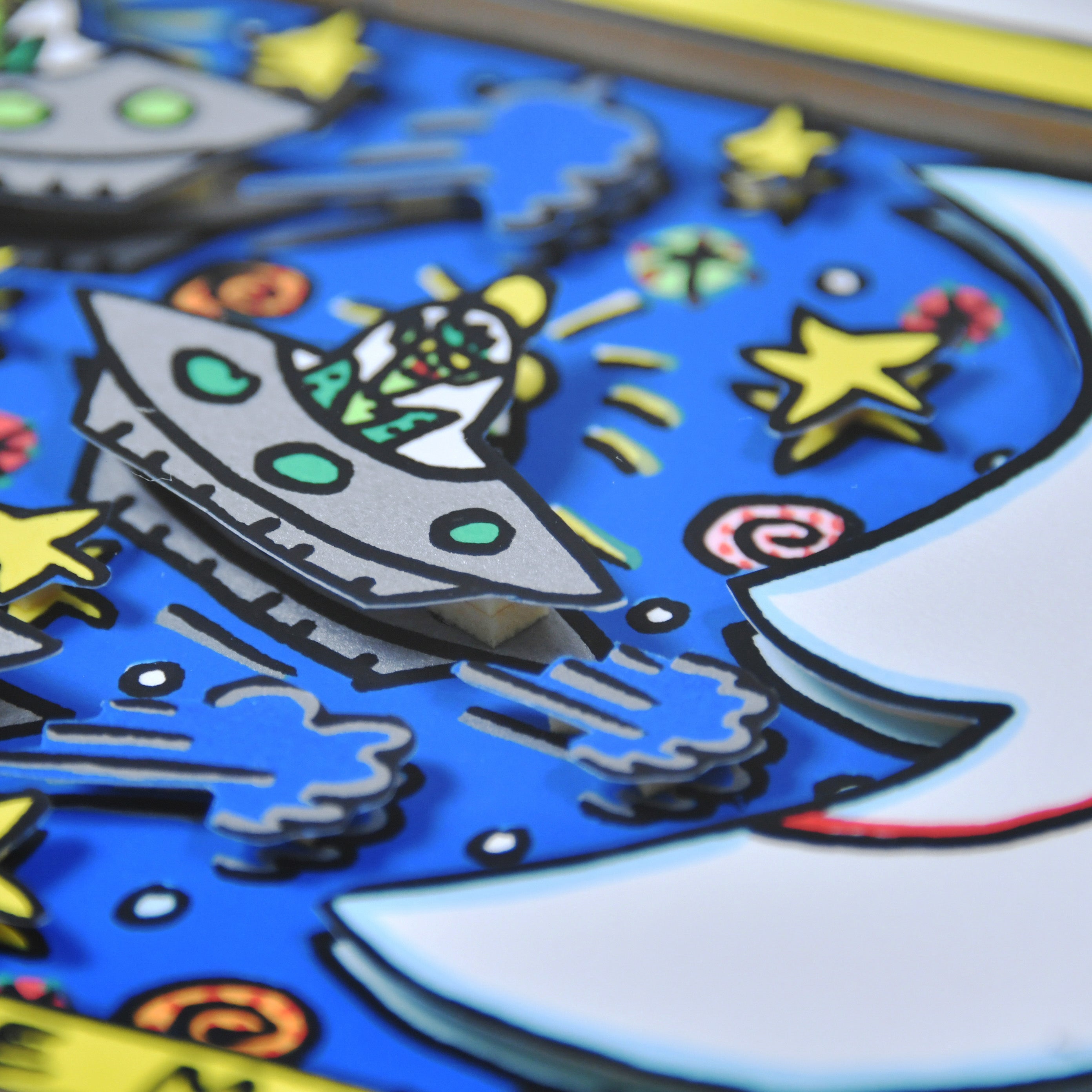 James Rizzi Fly Me to The Moon 1995’s Silk-screen 3D / ジェームス・リジィ フライ・ミー・トゥ・ザ・ムーン 1995年 シルクスクリーン